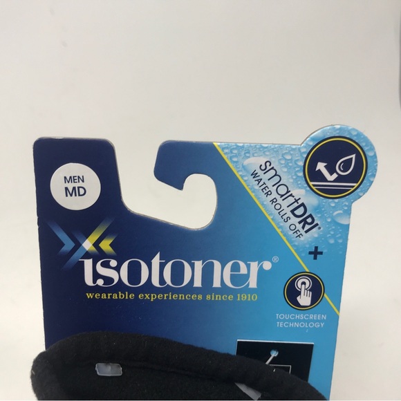 Isotoner SmartDRI + SmarTouch Gloves, Size MD - Black Men's - Picture 3 of 6